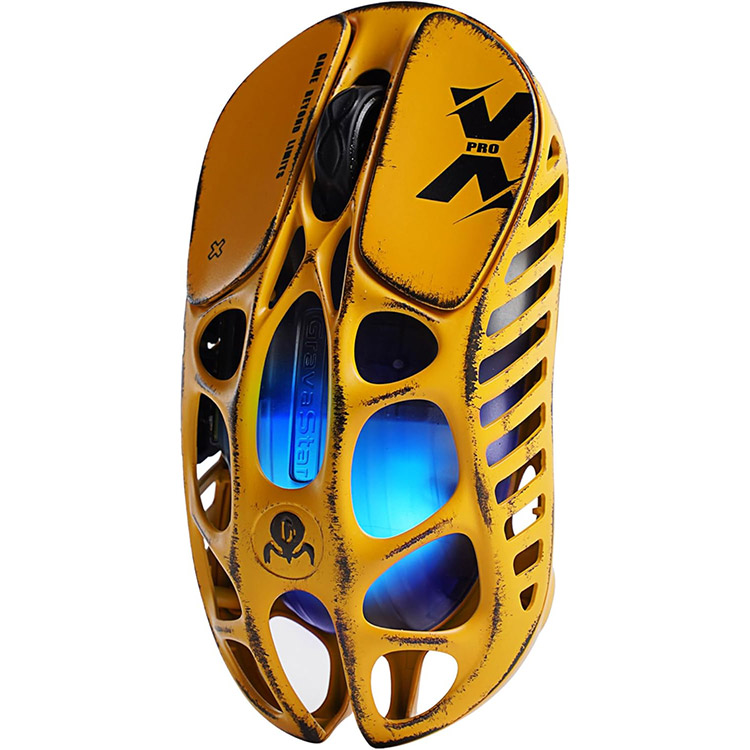 خرید موس GravaStar Mercury X - بی‌سیم - طرح Battle-Worn Yellow